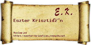 Eszter Krisztián névjegykártya